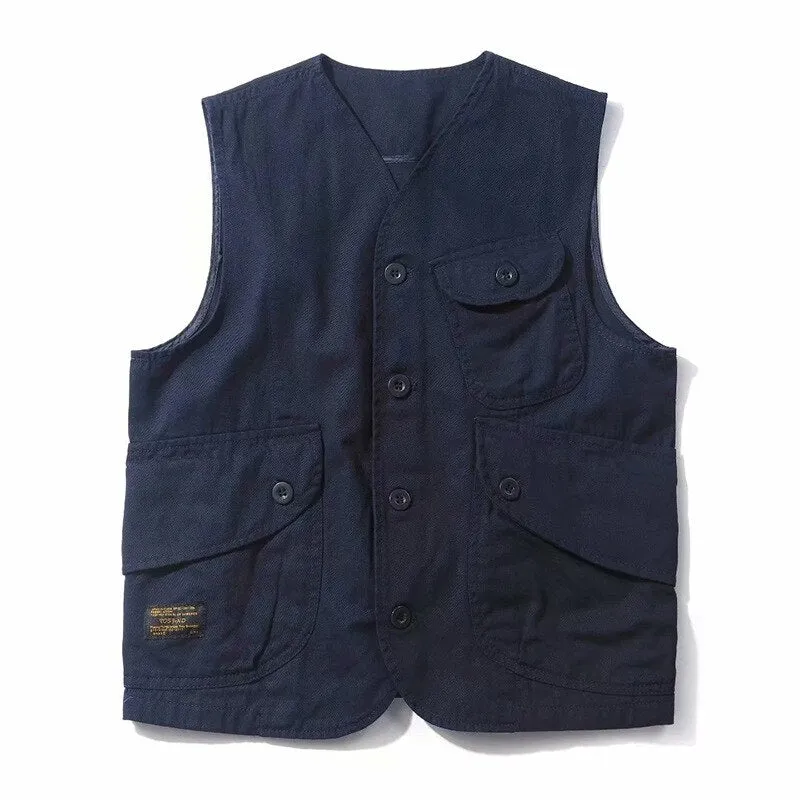 Men Vests Summer Sleeveless Multi-Pocket
