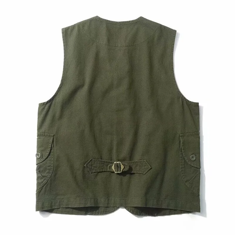 Men Vests Summer Sleeveless Multi-Pocket
