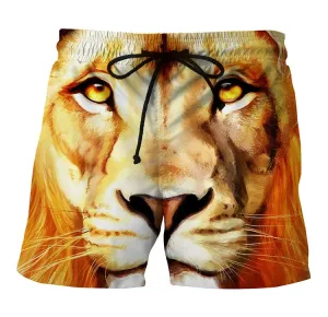 Men's 3D Tiger Print Board Shorts