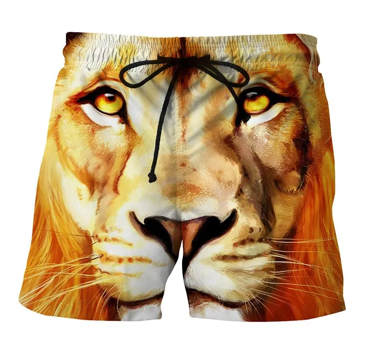 Men's 3D Tiger Print Board Shorts