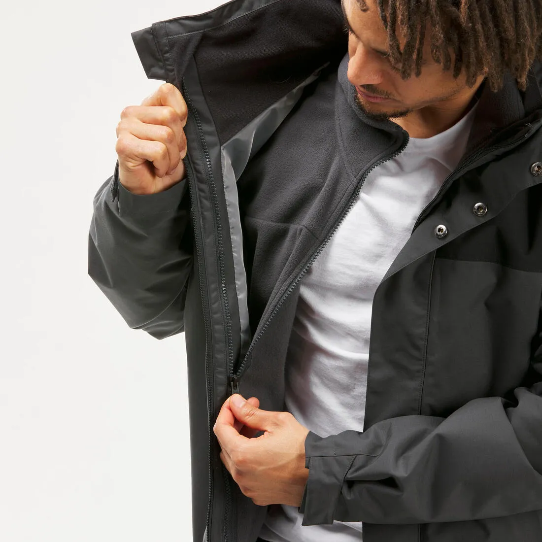 Men’s 3in1 waterproof hiking jacket 0°C NH100