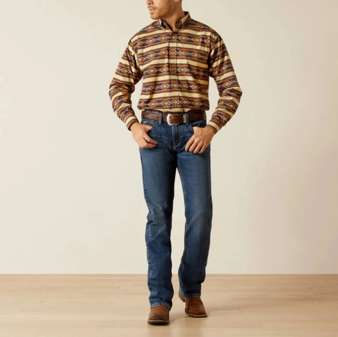 Men’s Ariat Khaki Stanford Classic Fit Shirt
