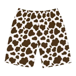 Men's Cow Print Board Shorts - Fun Summer Swimwear for Beach and Pool