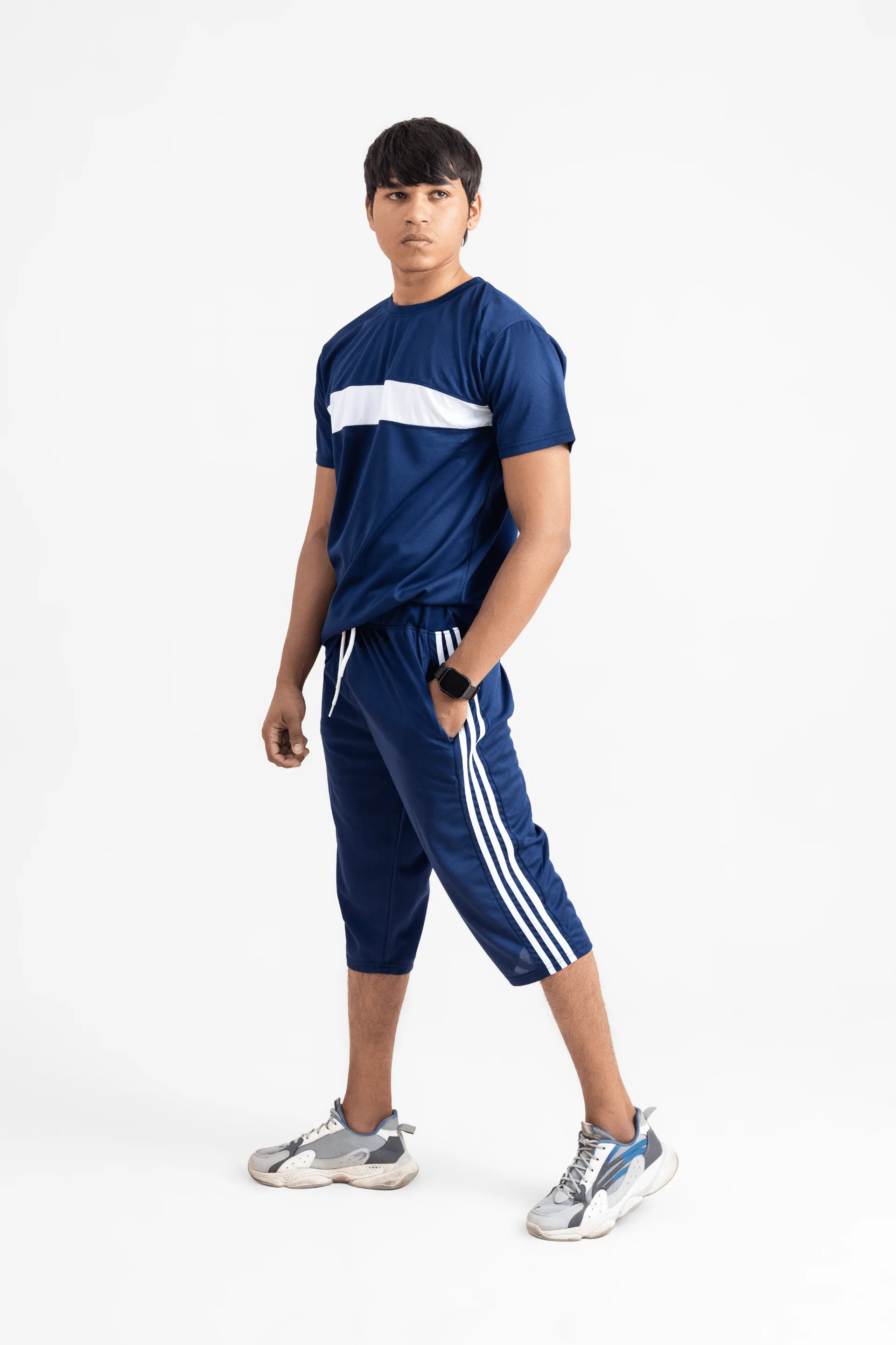 Men's Dry Fit Track Suit (Short Sleeves) Navy