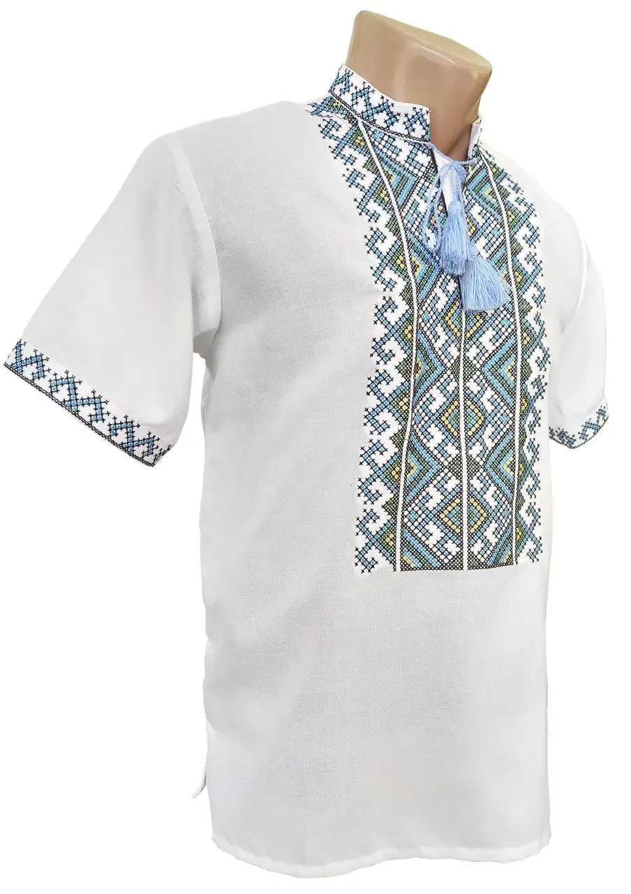 Men's embroidered shirt made of homespun fabric