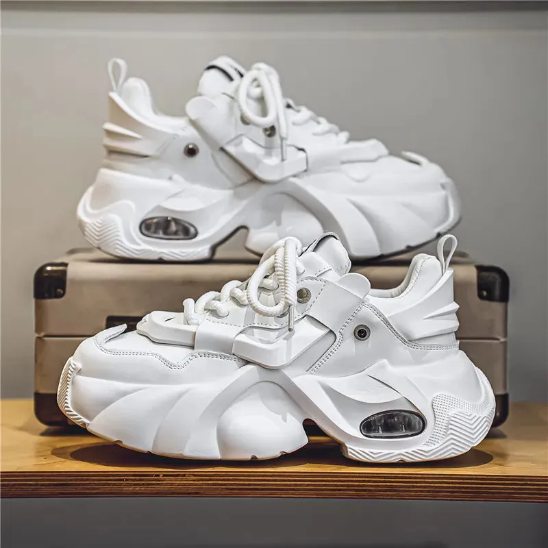 Men's Futuristic Chunky Sneakers – Black Avant-Garde Statement Shoes