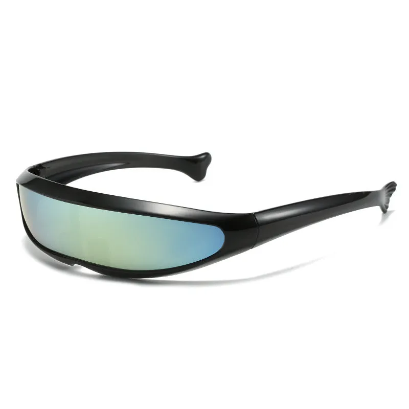 Men'S Futuristic Stylist One-Piece Pc 100% Uv Protection Sunglasses JN523