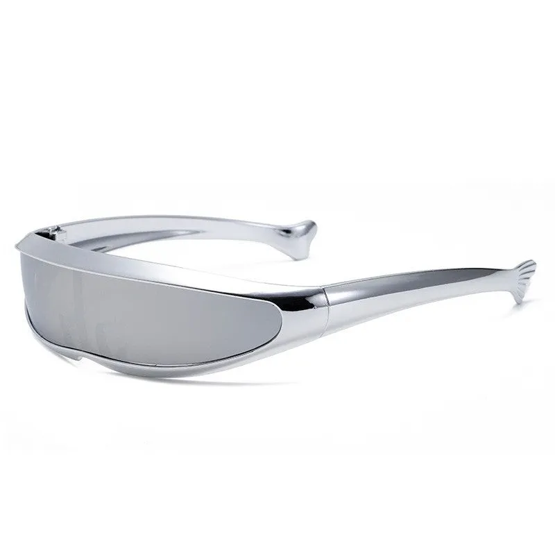 Men'S Futuristic Stylist One-Piece Pc 100% Uv Protection Sunglasses JN523