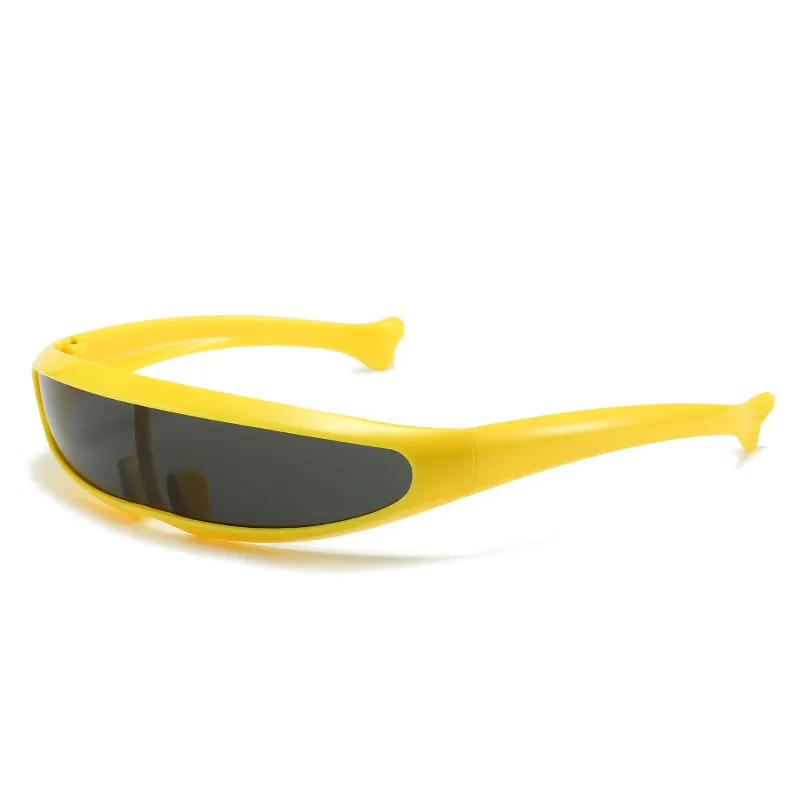 Men'S Futuristic Stylist One-Piece Pc 100% Uv Protection Sunglasses JN523