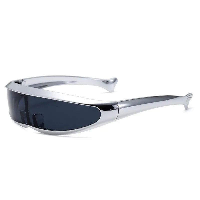 Men'S Futuristic Stylist One-Piece Pc 100% Uv Protection Sunglasses JN523