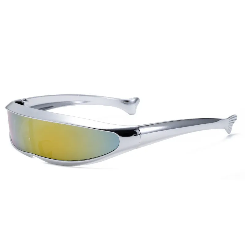 Men'S Futuristic Stylist One-Piece Pc 100% Uv Protection Sunglasses JN523