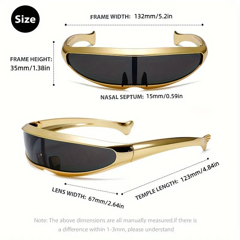 Men'S Futuristic Stylist One-Piece Pc 100% Uv Protection Sunglasses JN523