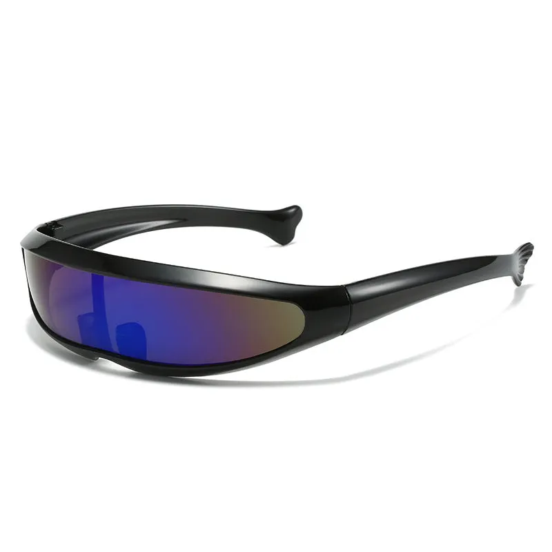 Men'S Futuristic Stylist One-Piece Pc 100% Uv Protection Sunglasses JN523