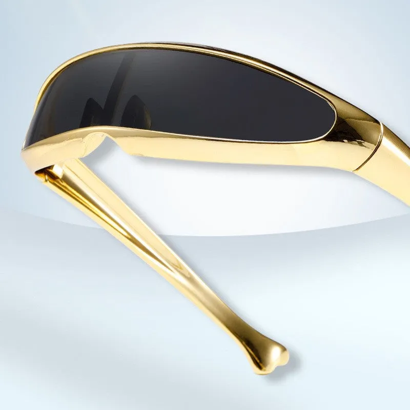 Men'S Futuristic Stylist One-Piece Pc 100% Uv Protection Sunglasses JN523