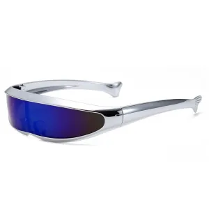 Men'S Futuristic Stylist One-Piece Pc 100% Uv Protection Sunglasses JN523