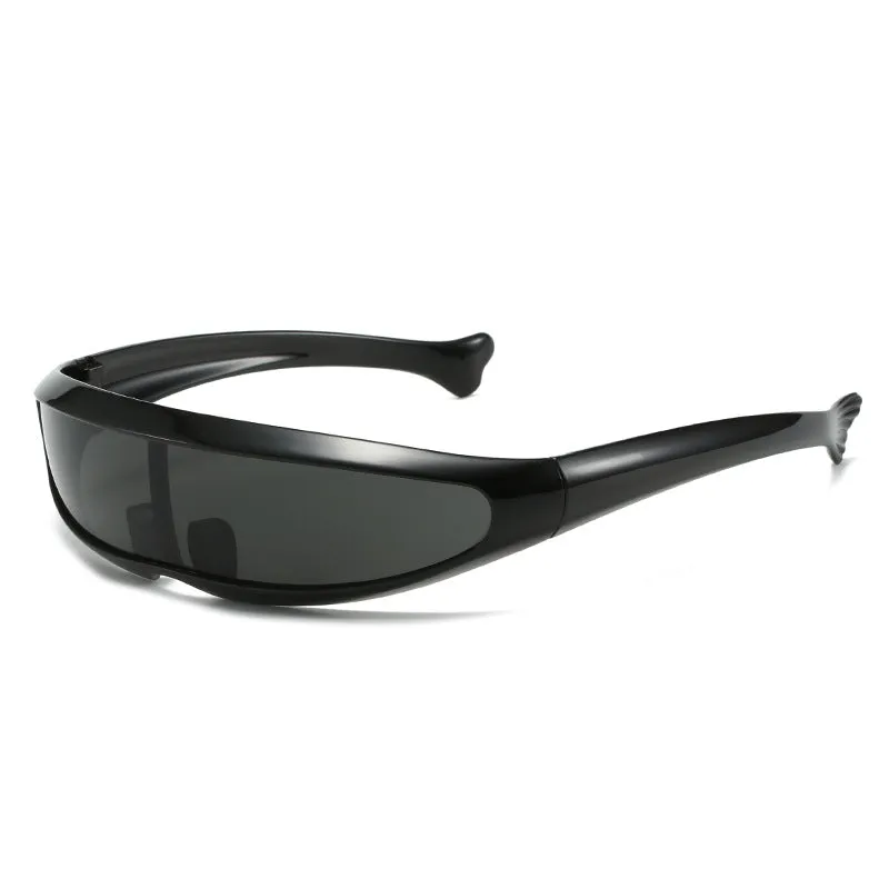 Men'S Futuristic Stylist One-Piece Pc 100% Uv Protection Sunglasses JN523