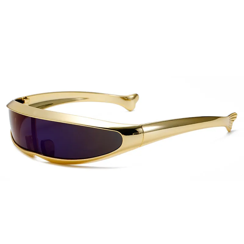 Men'S Futuristic Stylist One-Piece Pc 100% Uv Protection Sunglasses JN523