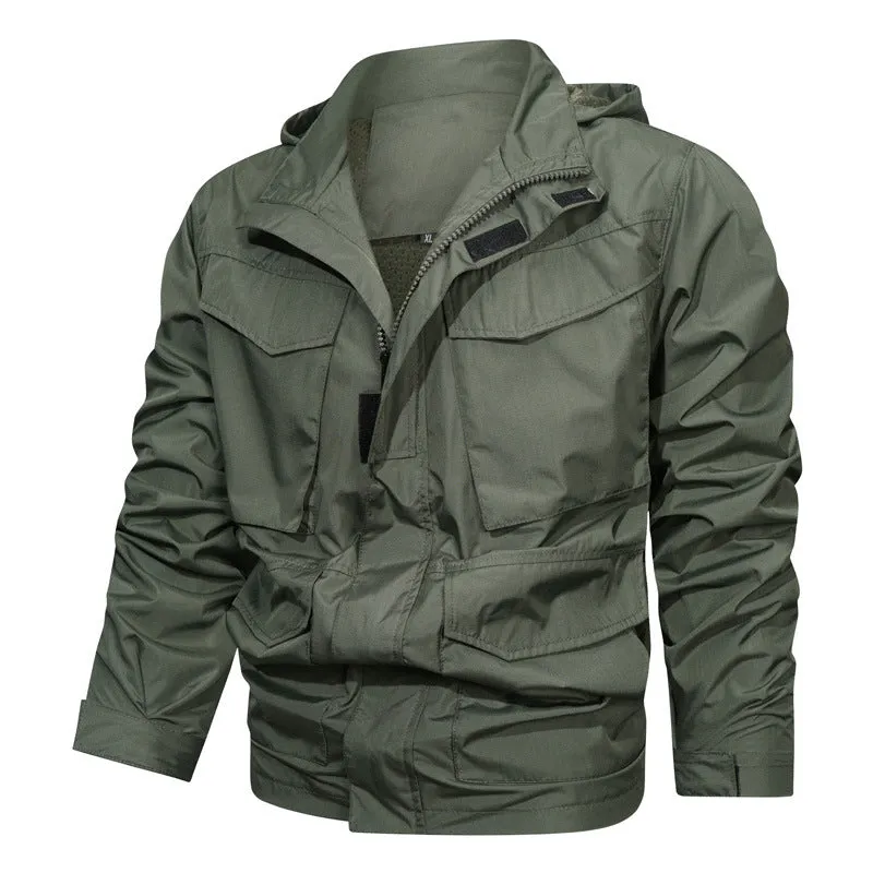 Men's Outdoor Waterproof Long Hooded Jacket