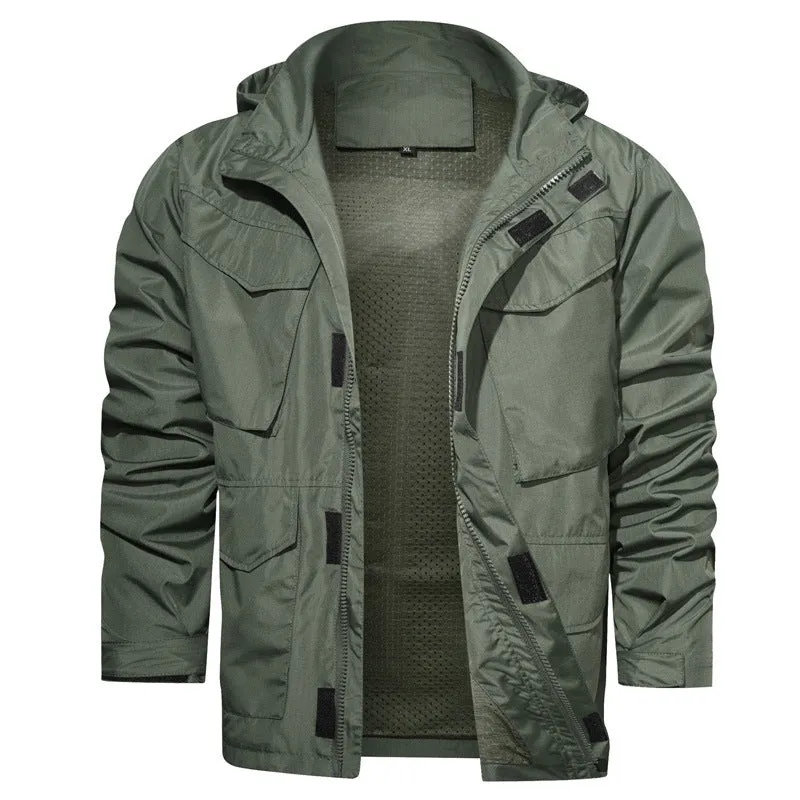 Men's Outdoor Waterproof Long Hooded Jacket
