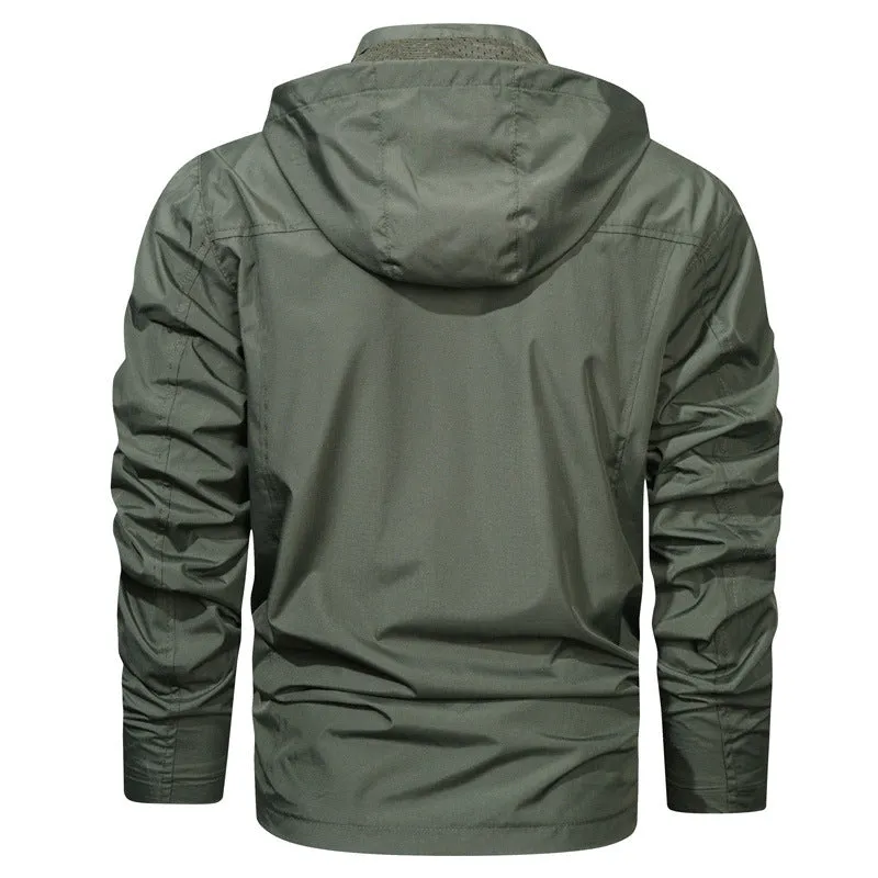 Men's Outdoor Waterproof Long Hooded Jacket