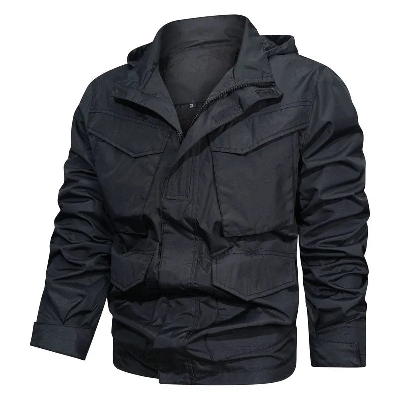 Men's Outdoor Waterproof Long Hooded Jacket