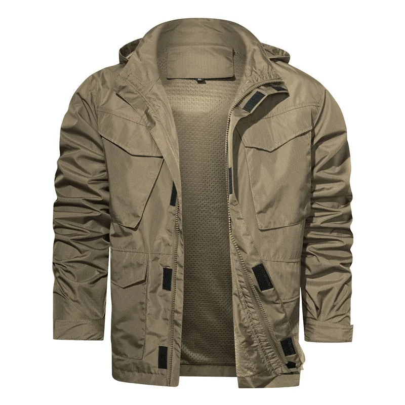Men's Outdoor Waterproof Long Hooded Jacket
