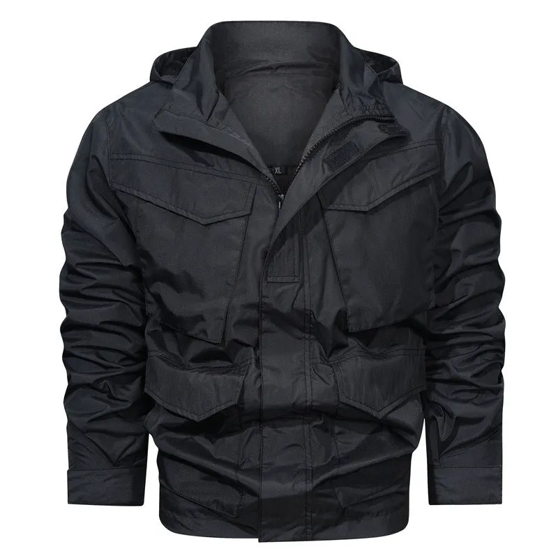 Men's Outdoor Waterproof Long Hooded Jacket