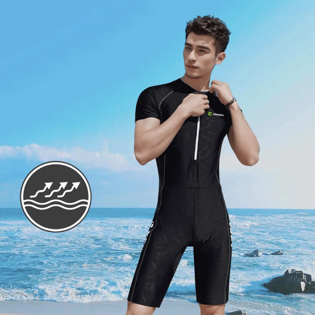 Men's Rash Guard One-piece Swimsuit