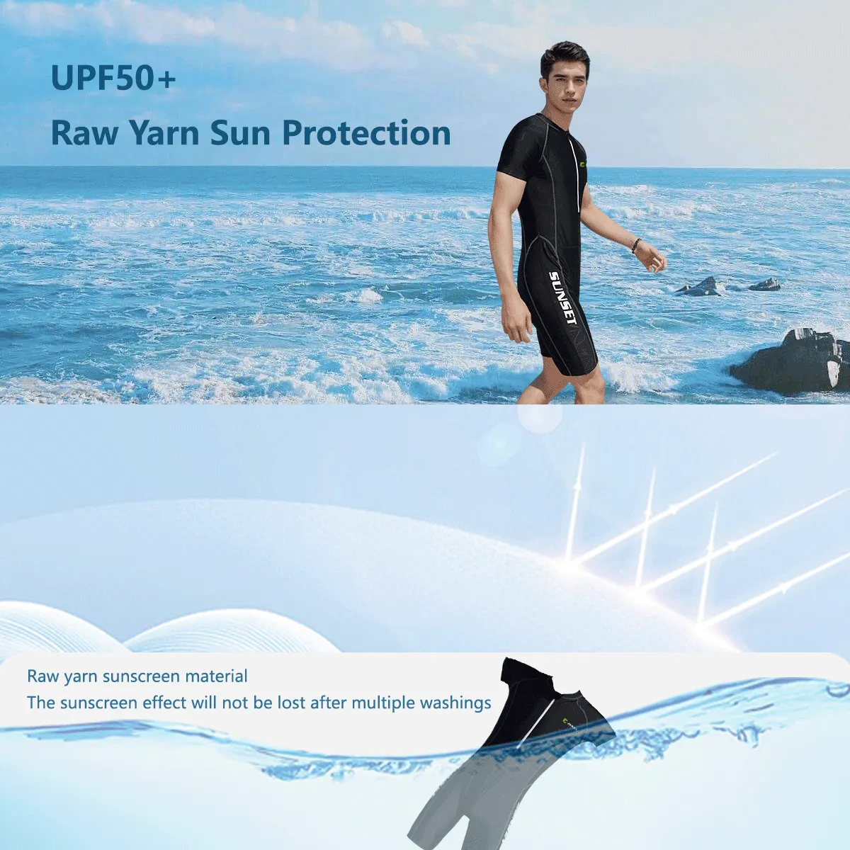 Men's Rash Guard One-piece Swimsuit