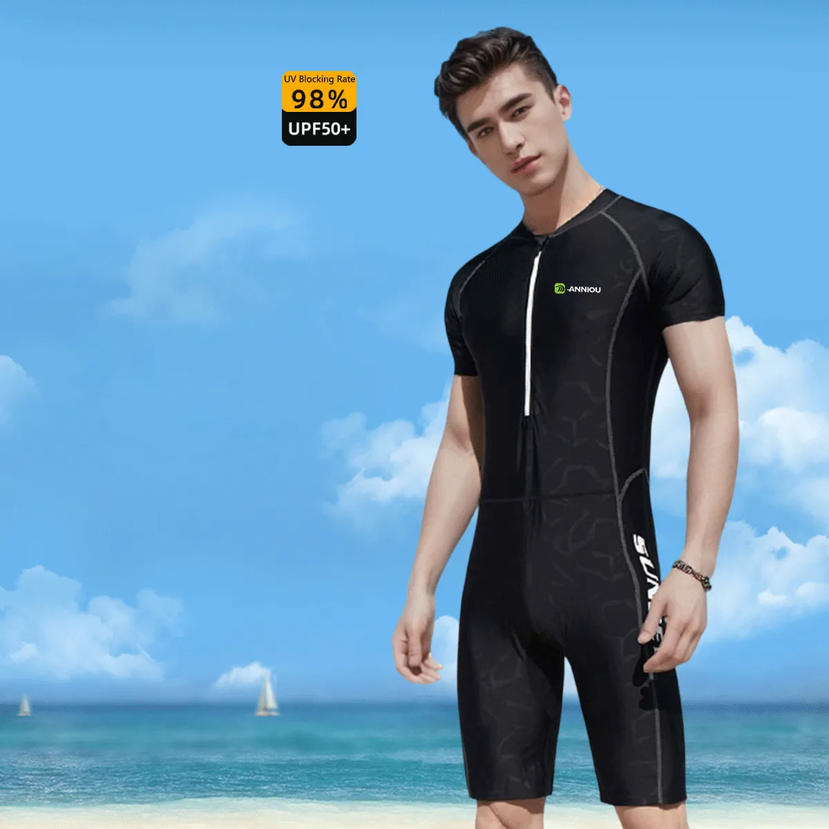 Men's Rash Guard One-piece Swimsuit