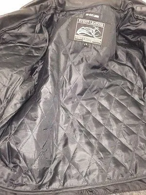 Men's riding classic biker police style Blk Leather jacket with side laces