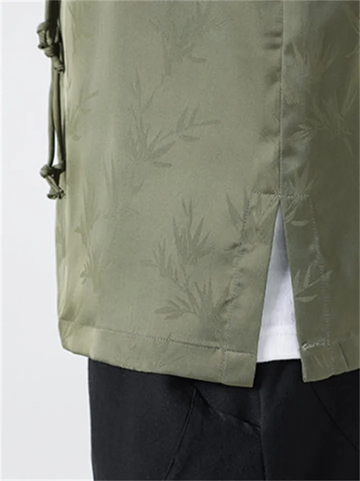 Men's Tassel Button Bamboo Shadow Tang Suit Jacket