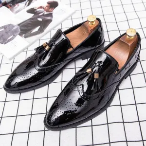 Men's Tassel Pointed Dress Shoe Up To Size 12.5