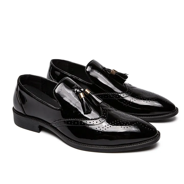 Men's Tassel Pointed Dress Shoe Up To Size 12.5