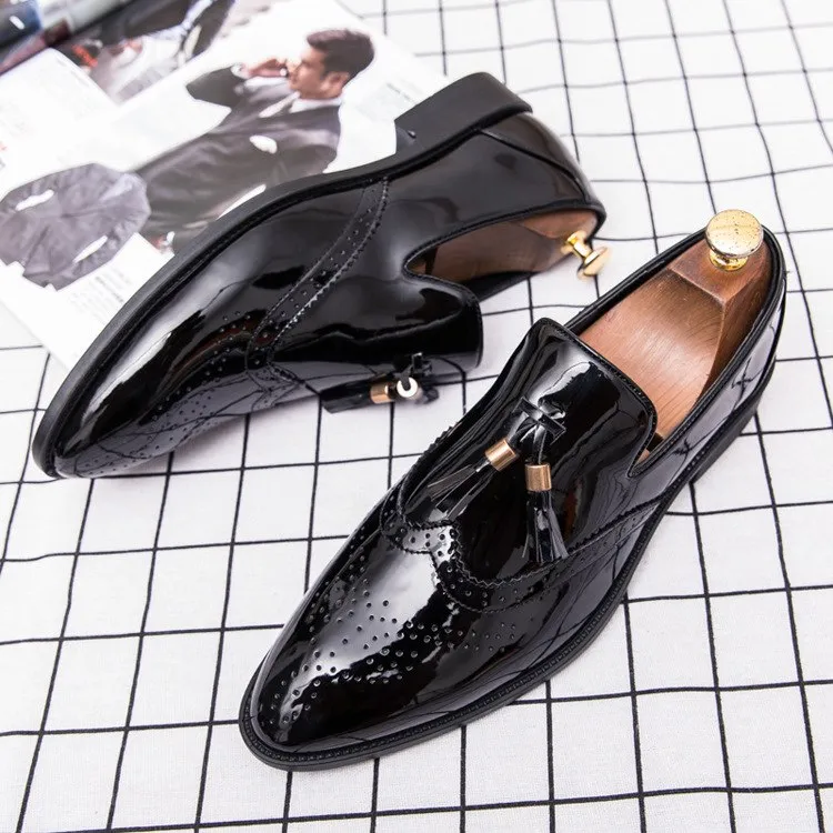Men's Tassel Pointed Dress Shoe Up To Size 12.5