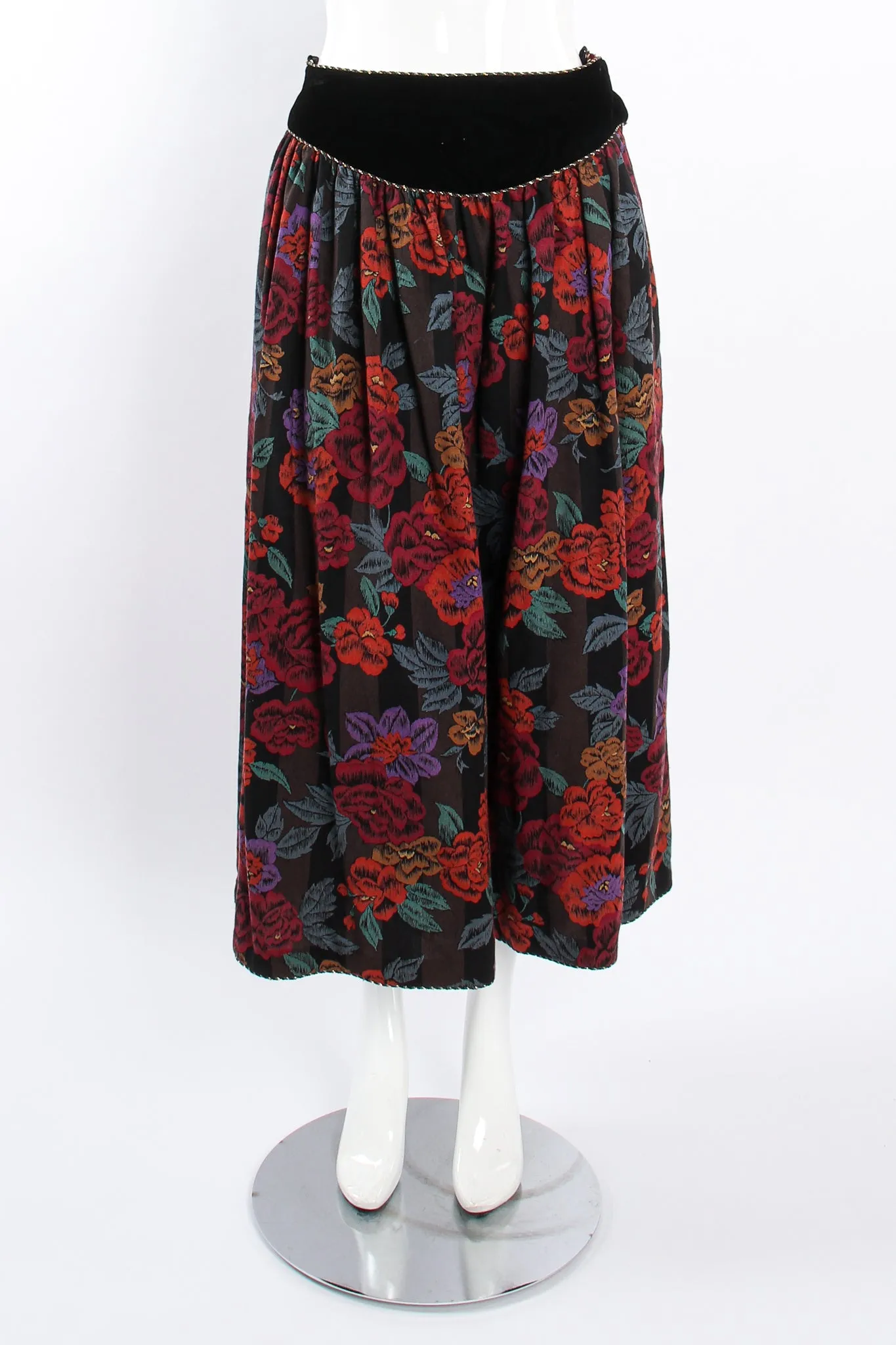 Mixed Print Floral Paisley Blouse & Skirt Set