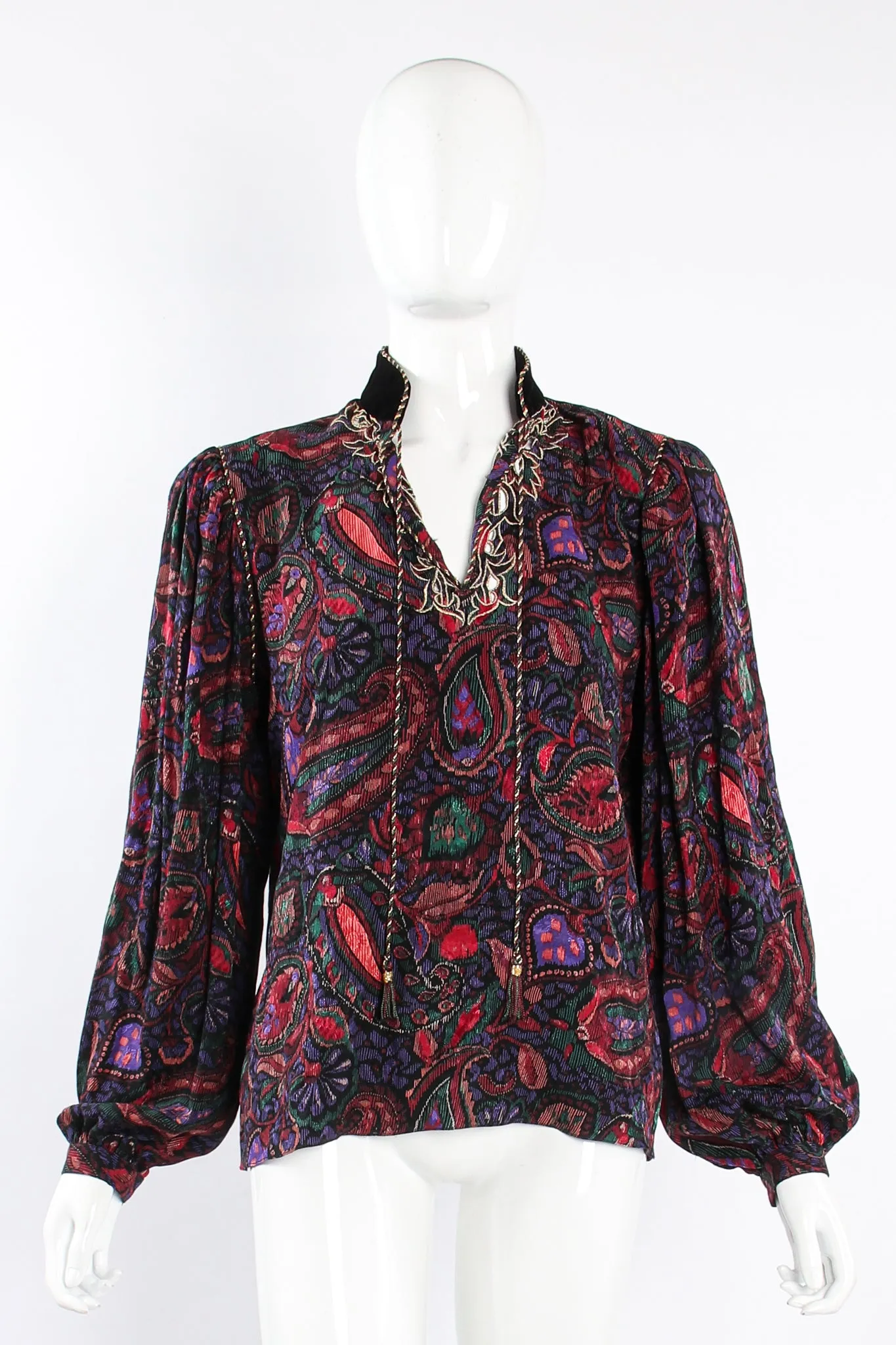 Mixed Print Floral Paisley Blouse & Skirt Set