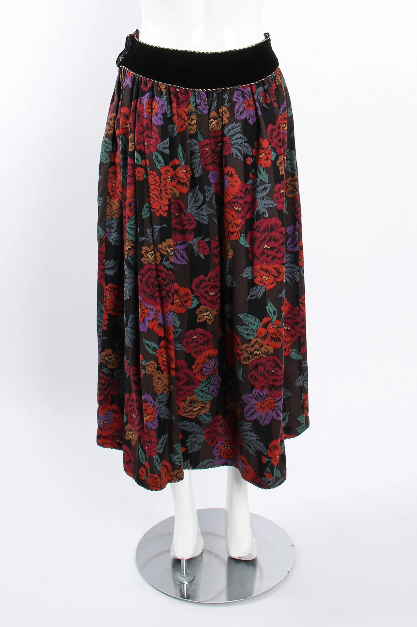 Mixed Print Floral Paisley Blouse & Skirt Set
