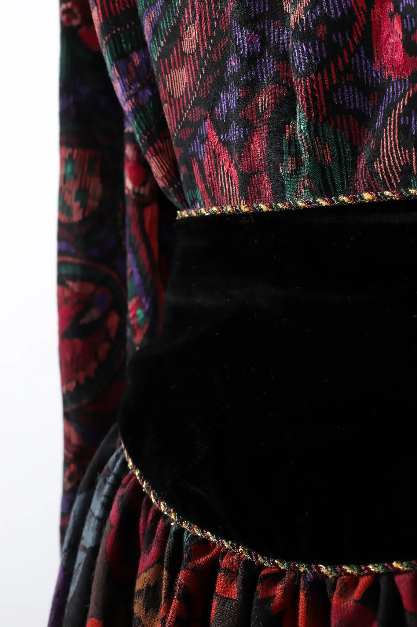 Mixed Print Floral Paisley Blouse & Skirt Set