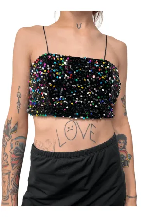 Multicolour Sequin Tube Crop