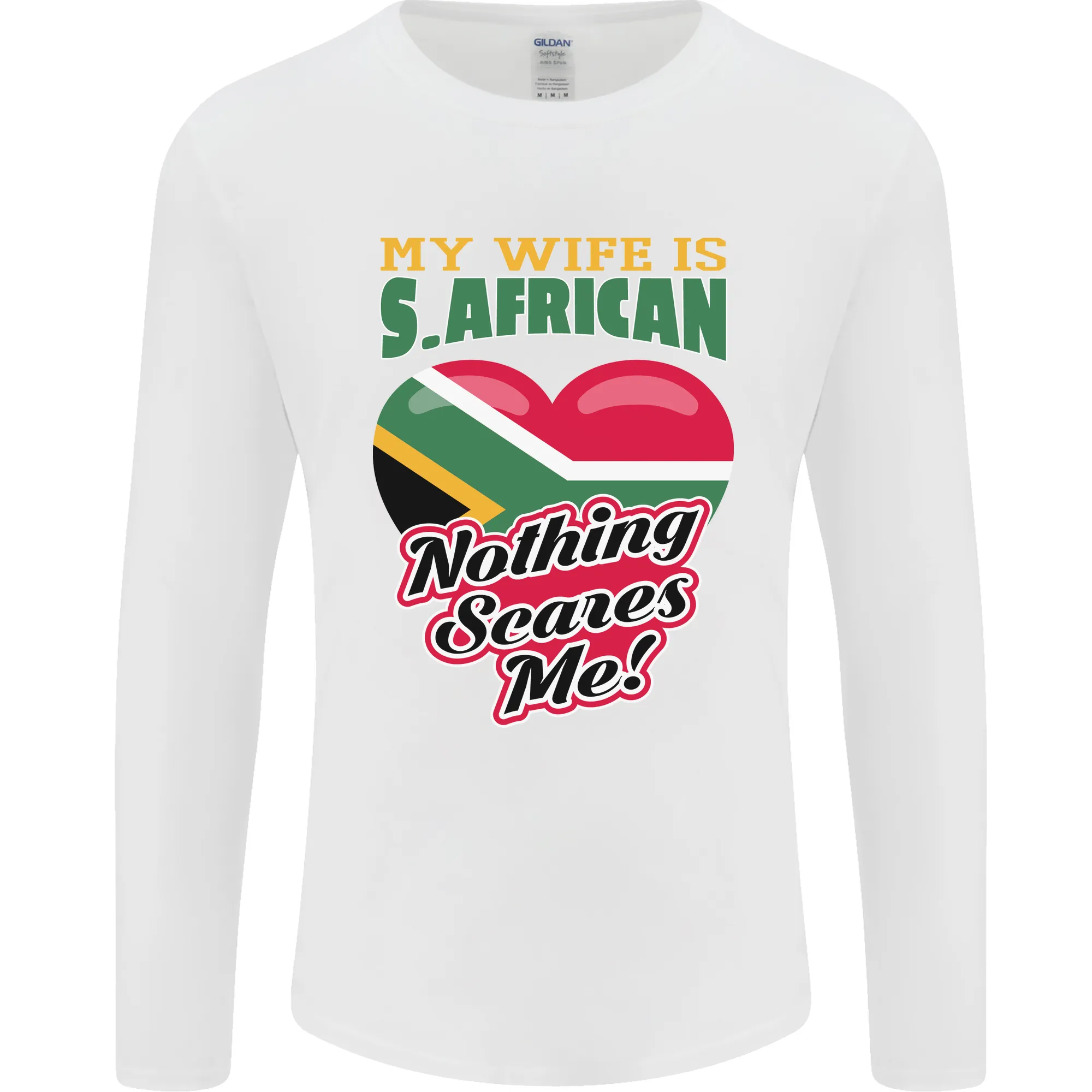 My Wife is South African Nothing Scares Me Africa Mens Long Sleeve T-Shirt