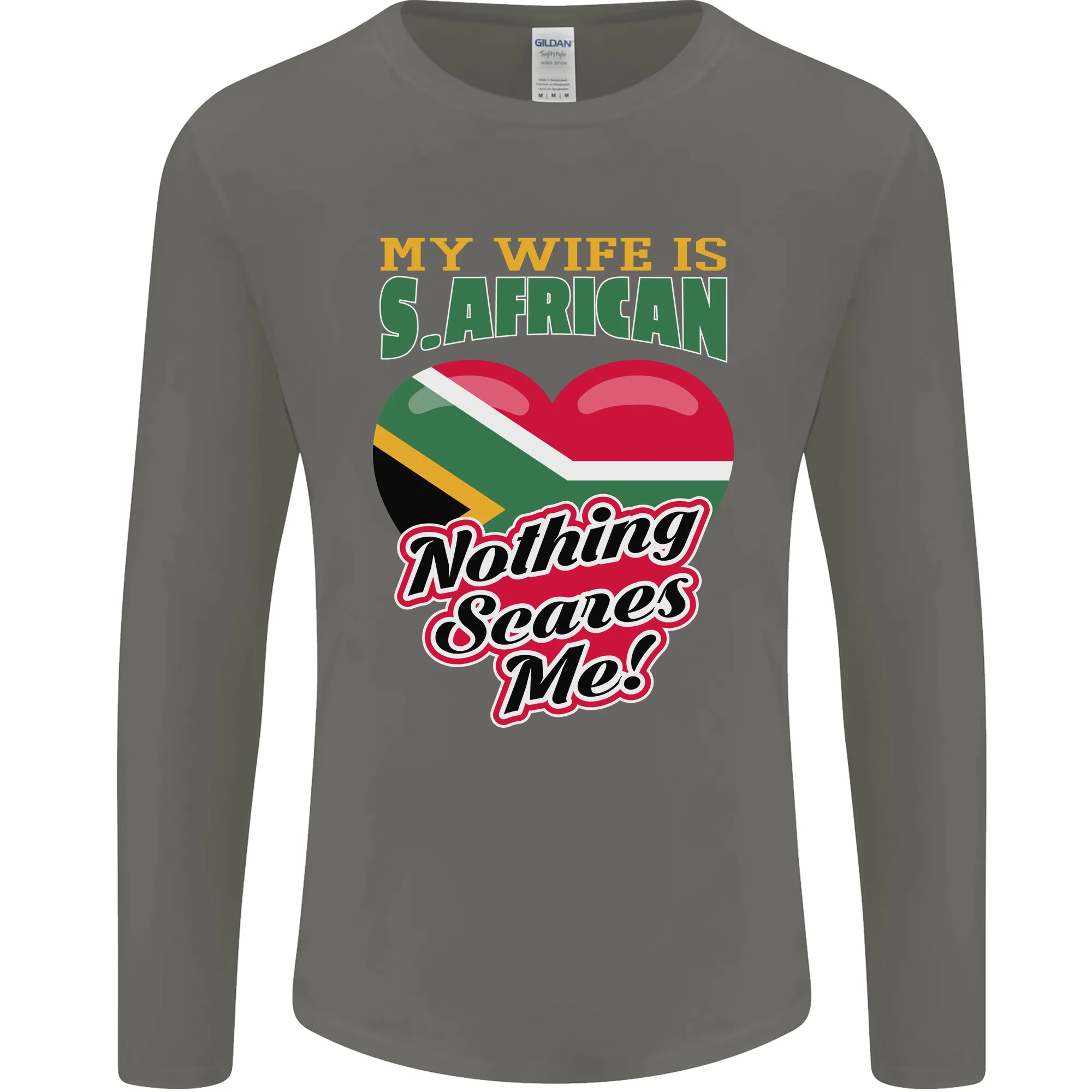 My Wife is South African Nothing Scares Me Africa Mens Long Sleeve T-Shirt