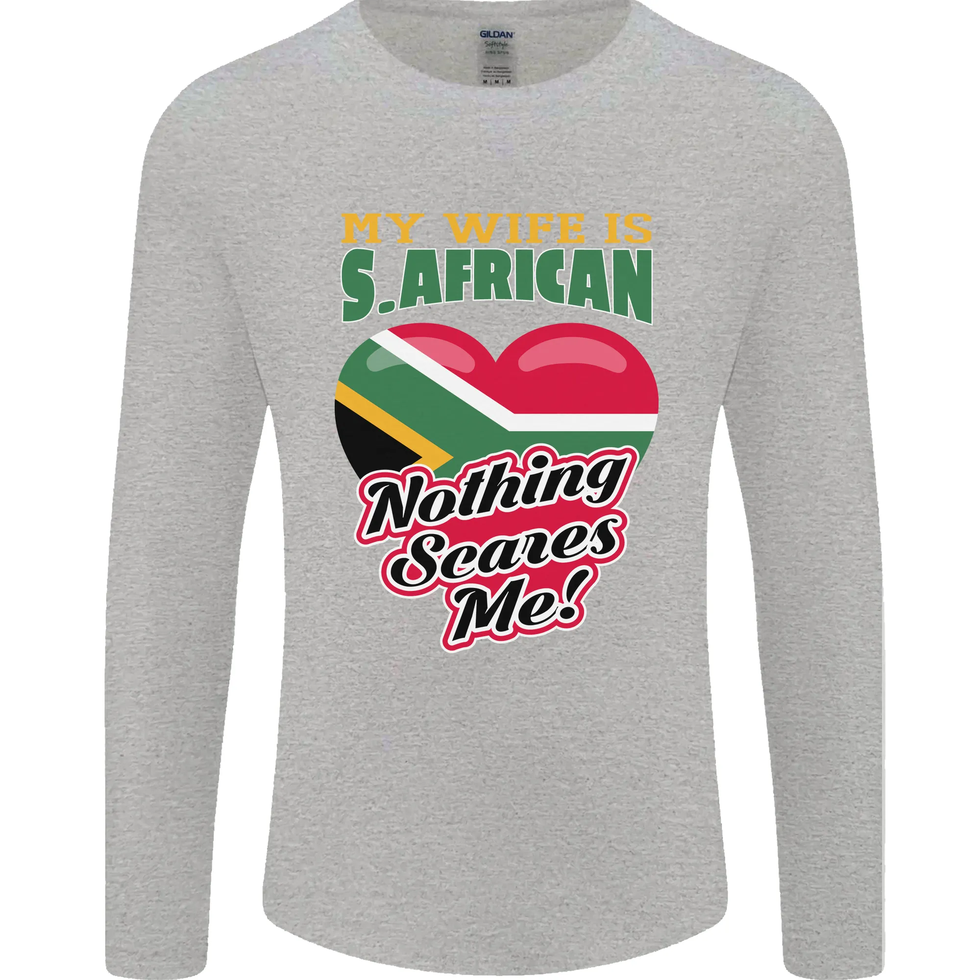 My Wife is South African Nothing Scares Me Africa Mens Long Sleeve T-Shirt