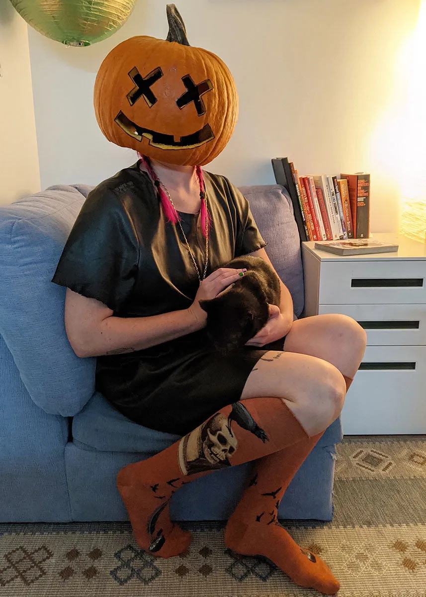 Nevermore Roll-Top Knee Socks