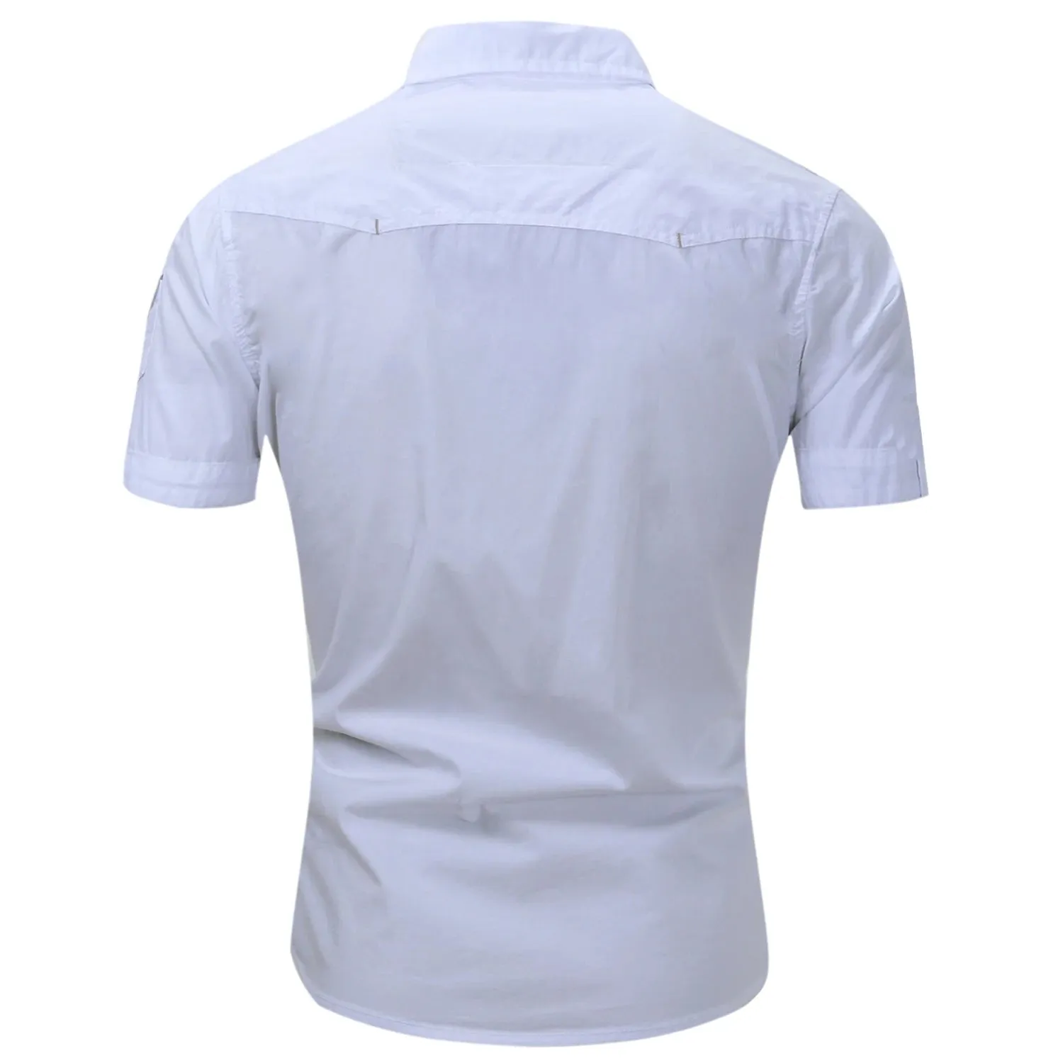 New Fashion Men's Safari Shirt Short Sleeve Summer Casual Tactical 100% Cotton Cargo Outdoor Pocket Work Shirts for Men