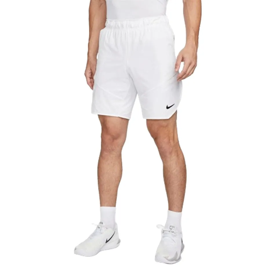 Nike Men's Advantage 9" White & Black Tennis Shorts