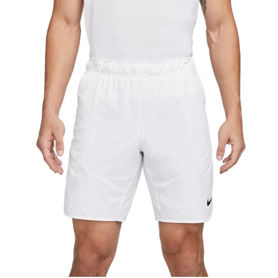 Nike Men's Advantage 9" White & Black Tennis Shorts
