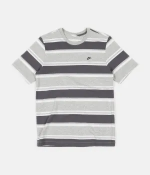 Nike Stripe T-Shirt - Grey Heather / White / Dark Grey