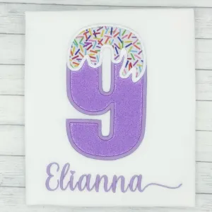 Number Sprinkles Girl Birthday Shirt (age 1-9)