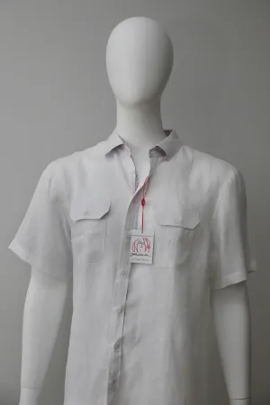 OAKWELL Short Sleeve Safari Shirt White